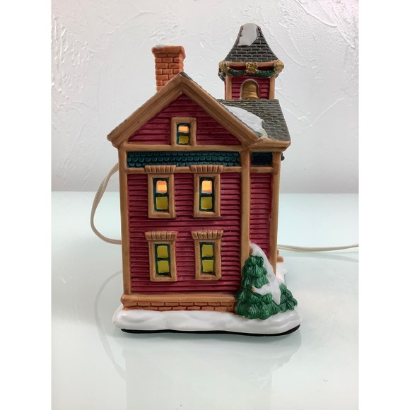 Vintage Trim A Home Pickford School lighted village porcelain * - Picture 5 of 11